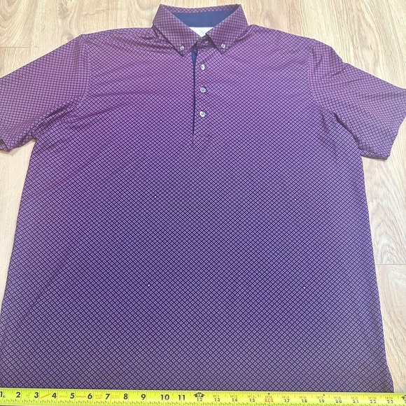 Men's Greyson Polo Purple Geometric Print Polo See Photos For Measurments - Picture 5 of 5